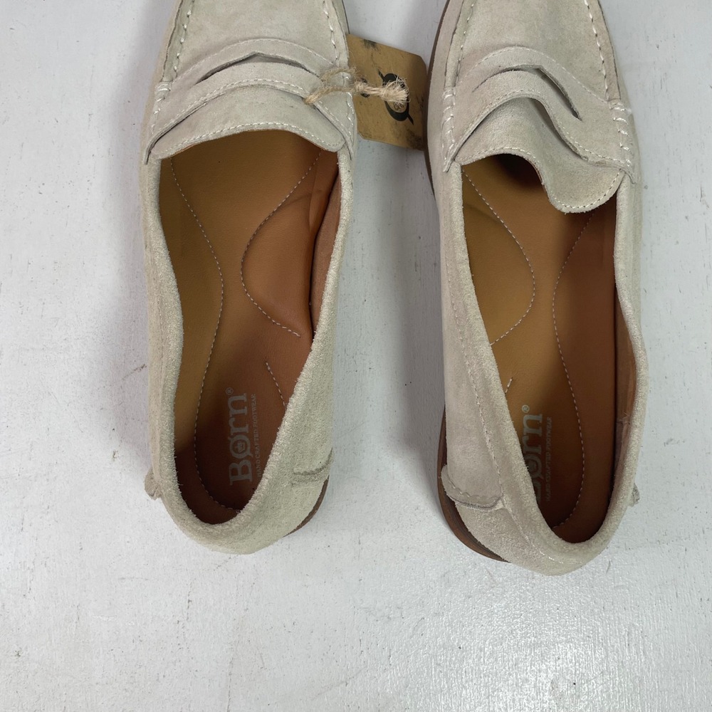 Born Suede Penny Loafers Womens 11 M Cream Beige Slip On Shoes BR0017879 - Picture 11 of 16
